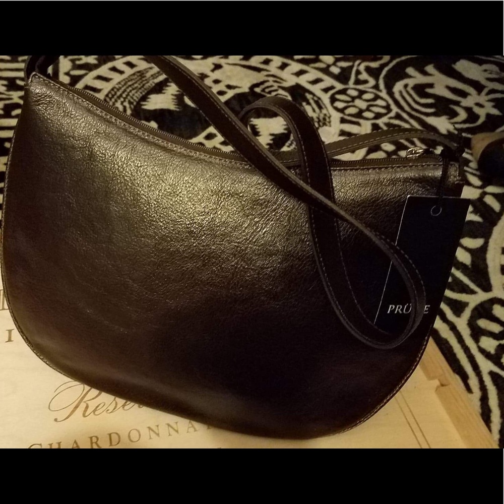 Prüne leather shoulder bag - Rich  Dark brown